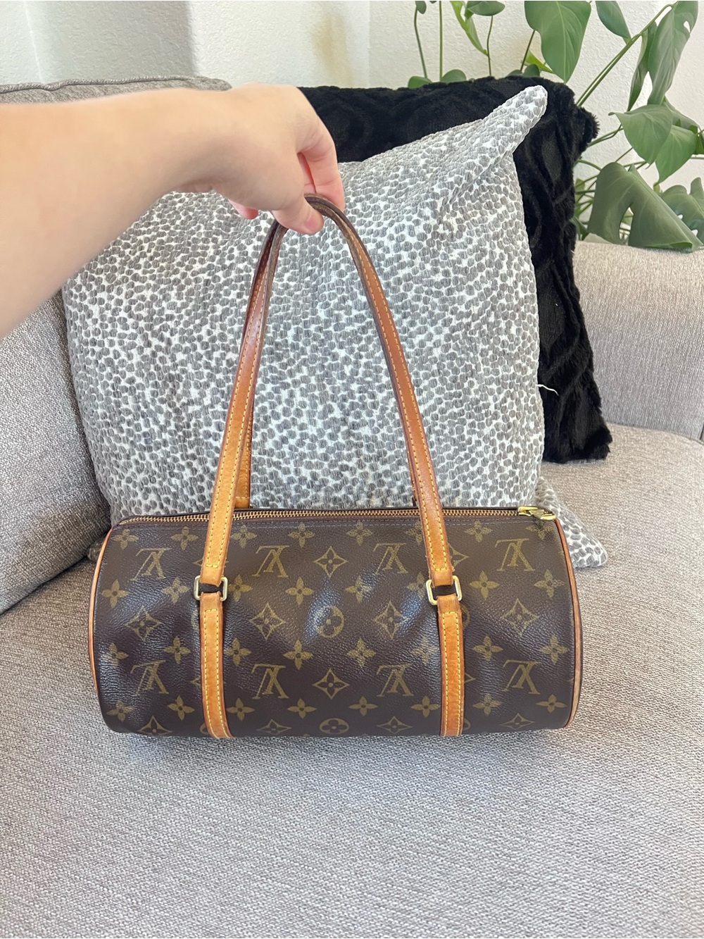 Louis Vuitton Monogram Papillon 30 Barrel Boston Shoulder Bag